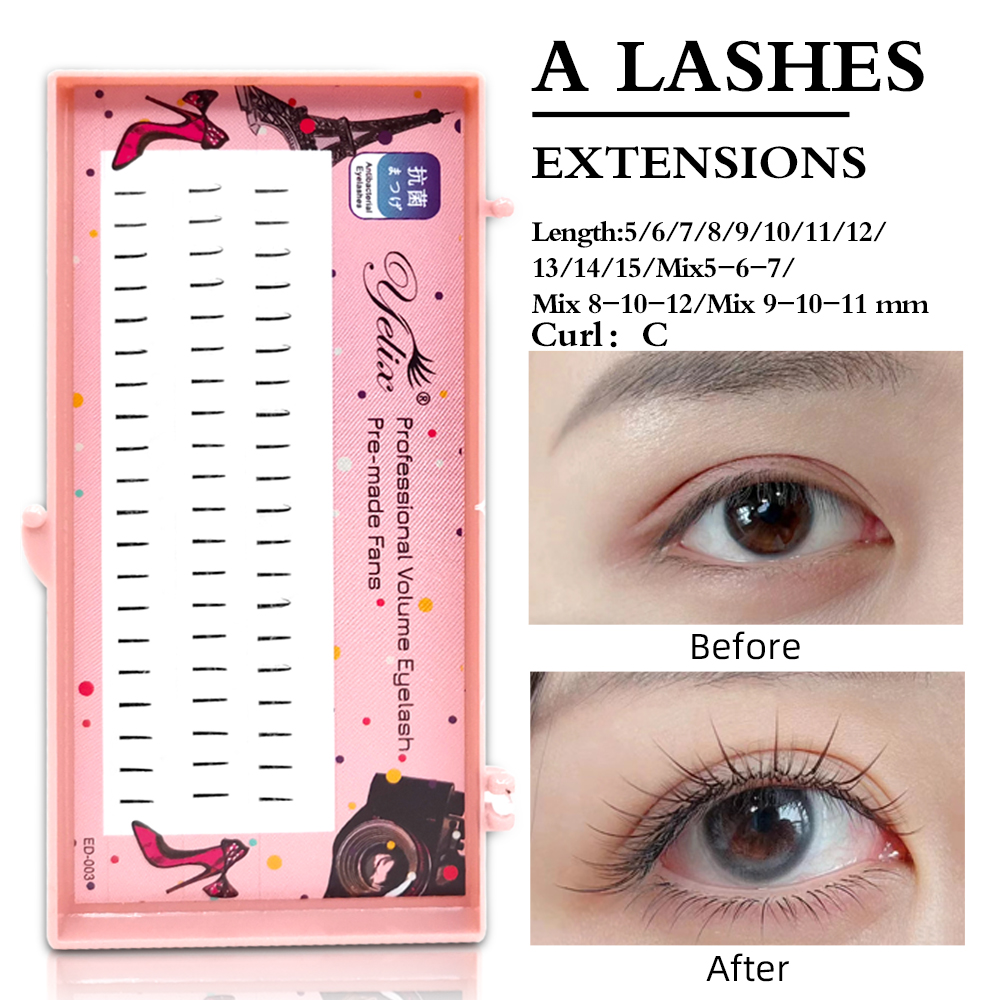 Lashes Eyelash Extension - Yelix Natural Soft Individual Lashes Comic